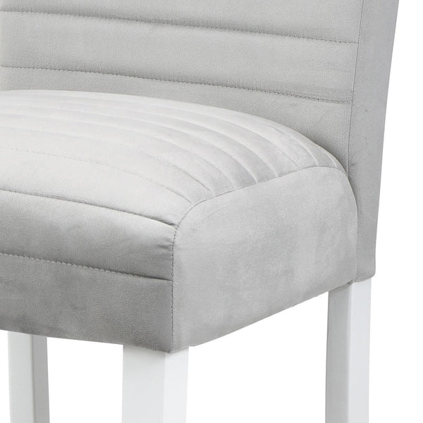 English Elm Grey Modern Chrome Side Chairs Set of 2 — Padded Faux Leather Seats, Sleek Metal Legs for Dining Comfort and Style Grey+White B062P182767