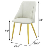 English Elm White and Gold Tight Back Side Chairs (Set Of 2)