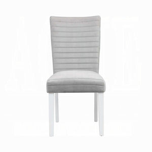 English Elm Grey Modern Chrome Side Chairs Set of 2 — Padded Faux Leather Seats, Sleek Metal Legs for Dining Comfort and Style Grey+White B062P182767