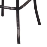 English Elm Antique Black and Antique Oak Bar Stool With Cross Back