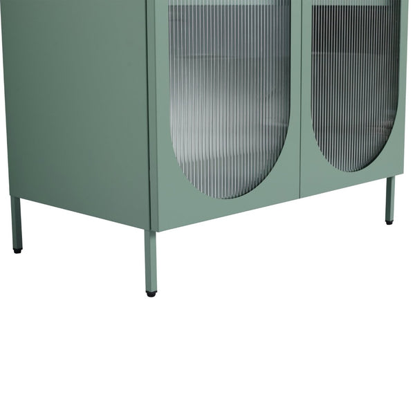 English Elm 30 Inch Steel Freestanding Bathroom Vanity Cabinet with Acrylic Doors and Adjustable Shelf W999P176007