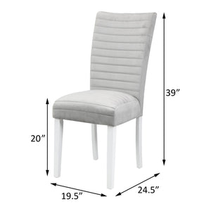 English Elm Grey Modern Chrome Side Chairs Set of 2 — Padded Faux Leather Seats, Sleek Metal Legs for Dining Comfort and Style Grey+White B062P182767