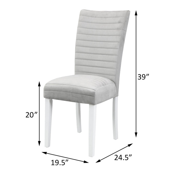 English Elm Grey Modern Chrome Side Chairs Set of 2 — Padded Faux Leather Seats, Sleek Metal Legs for Dining Comfort and Style Grey+White B062P182767