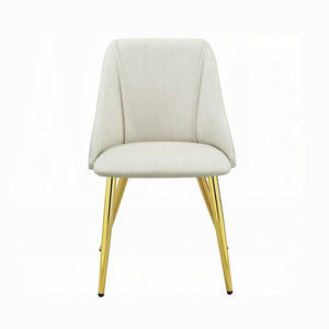 English Elm White and Gold Tight Back Side Chairs (Set Of 2)