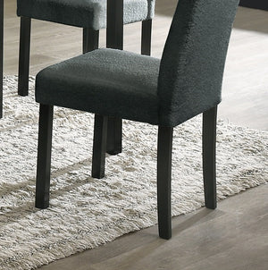 English Elm Charcoal 5pc Dining Set with Faux Marble Top & Upholstered Wool Chairs — Modern Cushioned Elegance B011S00884