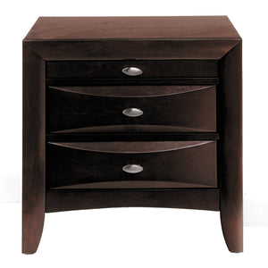 English Elm Espresso Two-Drawer Nightstand with Top Tray Storage, Romantic Bedroom Accent, Spacious Drawers for Essentials B062P181312