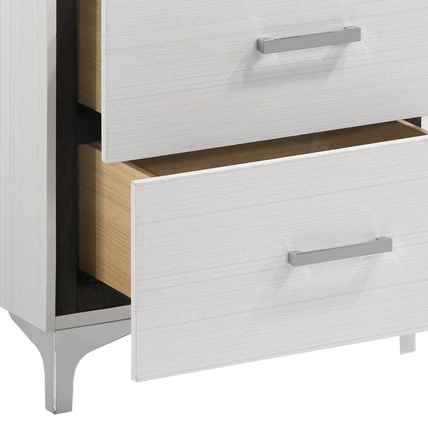 English Elm White 2-Drawer Nightstand with Dovetail English Drawers, 3/4 Extension & Metal Glides, Classic Elegance B062P181342