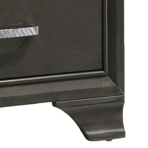 English Elm Grey Glam Mirror Inlay 2-Drawer Nightstand with Soft-Close Safety Stops and Ample Bedside Storage B062P181324