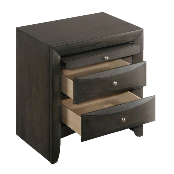 English Elm Grey Oak Two-Drawer Nightstand with Top Tray, Spacious Storage, Stylish Oak Finish for Bedroom (98) B062P181317