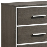 English Elm Grey Oak 3-Drawer Nightstand