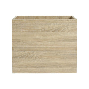 English Elm 24" Wall-Mounted Bathroom Vanity With Black Sink, 2 Soft-Close Drawers - Ideal For Compact Spaces! W999S00192