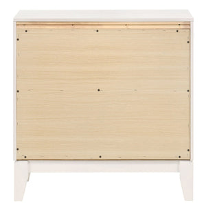 English Elm White 2-drawer Nightstand with Glam Accents, Smooth-Closing Drawers, Spacious Modern Bedroom Storage B062P181334