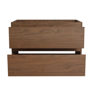 English Elm 30" Wall-Mounted Bathroom Vanity With Black Ceramic Sink & Soft-Close Drawers For Modern Spaces W999S00195