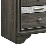 English Elm Grey 3-Drawer Nightstand