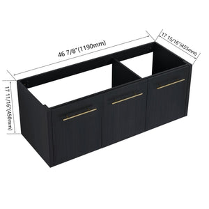 English Elm 48 Modern 48 Inch Wall Vanity Cabinet Only (No Sink) Soft-Close Doors, Water-Resistant Plywood Finish BVB09148BCT W999P174663