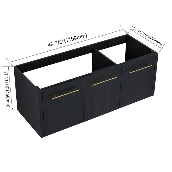 English Elm 48 Modern 48 Inch Wall Vanity Cabinet Only (No Sink) Soft-Close Doors, Water-Resistant Plywood Finish BVB09148BCT W999P174663