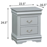 English Elm Platinum 2-Drawer Nightstand