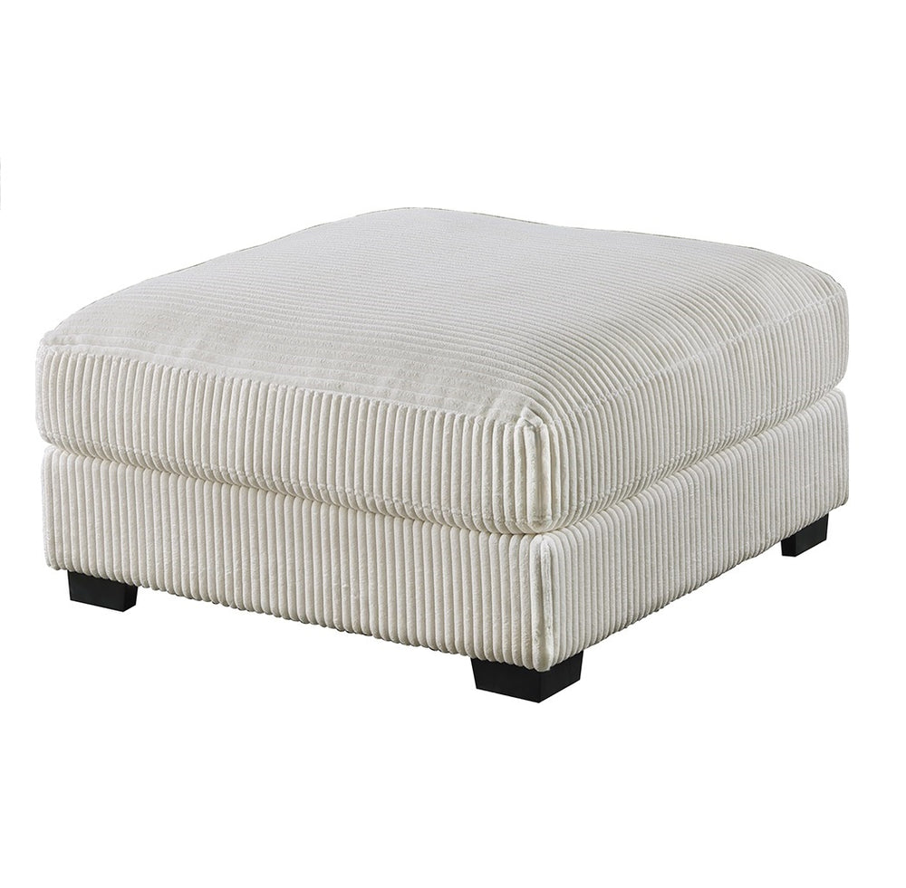 English Elm Living Modular Corduroy Ottoman Beige — Soft Wide-Welt Cushion, Compact Low-Leg Cocktail Seat B011P182989