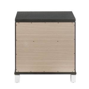 English Elm Metallic Sleek 2-Drawer Nightstand with Felt-Lined Top Drawer, Safety Stops & Acrylic Legs for Luxe Bedside Storage B062P181331