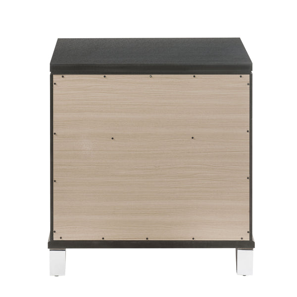 English Elm Metallic Sleek 2-Drawer Nightstand with Felt-Lined Top Drawer, Safety Stops & Acrylic Legs for Luxe Bedside Storage B062P181331