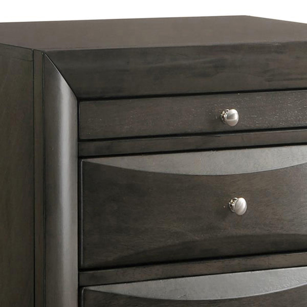 English Elm Grey Oak Two-Drawer Nightstand with Top Tray, Spacious Storage, Stylish Oak Finish for Bedroom (98) B062P181317
