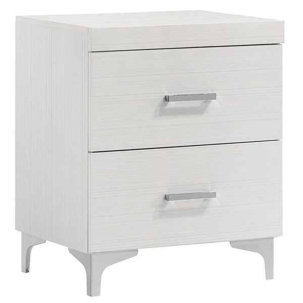 English Elm White 2-Drawer Nightstand with Dovetail English Drawers, 3/4 Extension & Metal Glides, Classic Elegance B062P181342