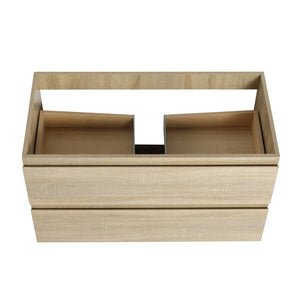 English Elm 36" Wall-Mounted Bathroom Vanity With Ceramic Sink & 2 Soft-Close Drawers For Modern Spaces W999S00169