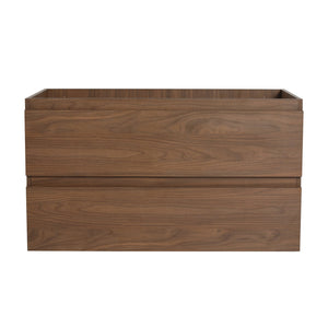 English Elm 36" Wall-Mounted Vanity With Ceramic Sink & 2 Soft-Close Drawers – Modern Space-Saving Design! W999S00166