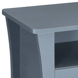 English Elm Grey Nightstand With 2 Drawers and Open Shelving