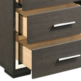 English Elm Grey Oak 3-Drawer Nightstand