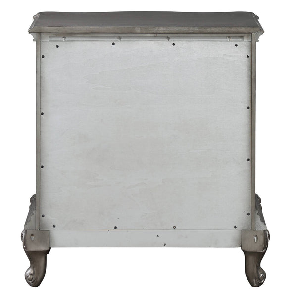 English Elm Antique Platinum 2-Drawer Nightstand with Felt-Lined Drawers, Dovetail Craftsmanship & Safety Stop B062P181341