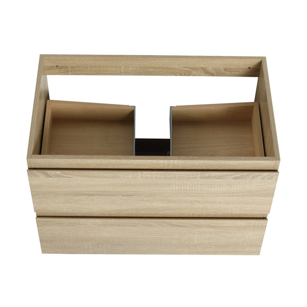 English Elm 30" Wall-Mounted Bathroom Vanity With Modern Resin Sink, Soft-Close Drawers, And Eco-Friendly Design W999S00197