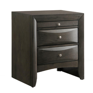 English Elm Grey Oak Two-Drawer Nightstand with Top Tray, Spacious Storage, Stylish Oak Finish for Bedroom (98) B062P181317