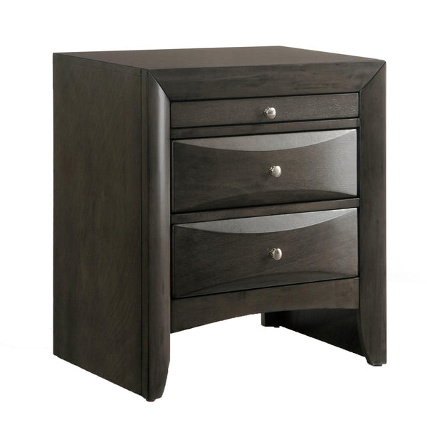English Elm Grey Oak Two-Drawer Nightstand with Top Tray, Spacious Storage, Stylish Oak Finish for Bedroom (98) B062P181317