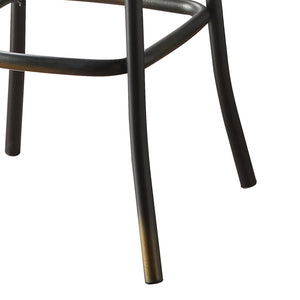 English Elm Antique Metal X-Back Bar Stool with Oak Slats, Splayed Legs and Footrest for Rustic Kitchen Counter Copper B062P181305