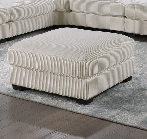 English Elm Living Modular Corduroy Ottoman Beige — Soft Wide-Welt Cushion, Compact Low-Leg Cocktail Seat B011P182989