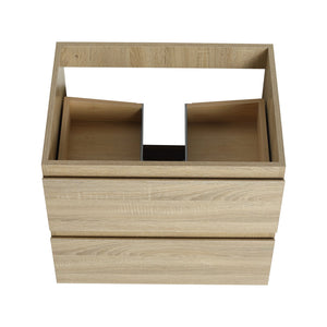 English Elm 24" Modern Wall-Mounted Bathroom Vanity With Ceramic Sink & Soft-Close Drawers For Compact Spaces W999S00167