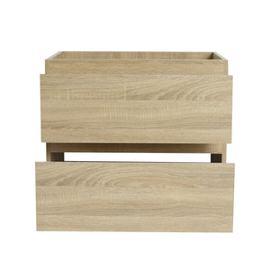 English Elm 24" Wall-Mounted Bathroom Vanity With Black Sink, 2 Soft-Close Drawers - Ideal For Compact Spaces! W999S00192