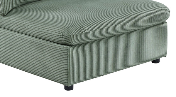 English Elm Sage 7-Piece Modular Sectional Set With Soft Corduroy Upholstery – Versatile Living Room Furniture B011S00889-GIGA