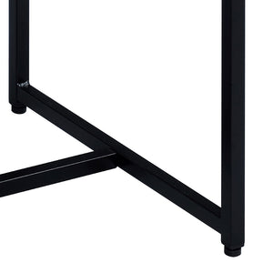 English Elm Weathered Oak End Table With Black Metal Base – Rustic Charm Meets Modern Style For Any Space B062P181351-GIGA