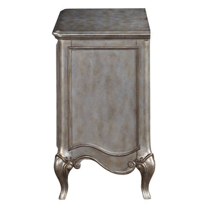 English Elm Antique Champagne Mirrored 2-Drawer Nightstand with Felt-Lined Top Drawer & Soft-Close Safety Stops B062P181316