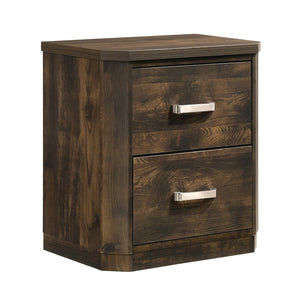 English Elm Rustic Transitional Walnut Nightstand with 2 Smooth-Glide Drawers, Safety Stops & Ample Bedside Storage B062P181320
