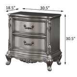 English Elm Antique Platinum 2-Drawer Nightstand