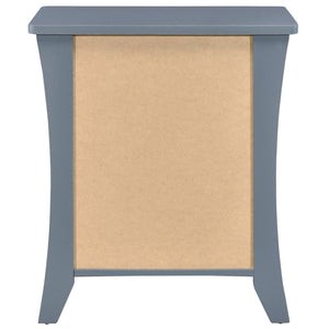 English Elm Grey Nightstand with 2 Drawers, Open Shelf, Smooth Metal Glides, Safety Stops, Elegant Grey Finish B062P181339