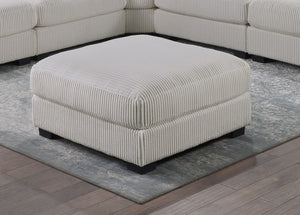 English Elm Living Modular Corduroy Ottoman Beige — Soft Wide-Welt Cushion, Compact Low-Leg Cocktail Seat B011P182989