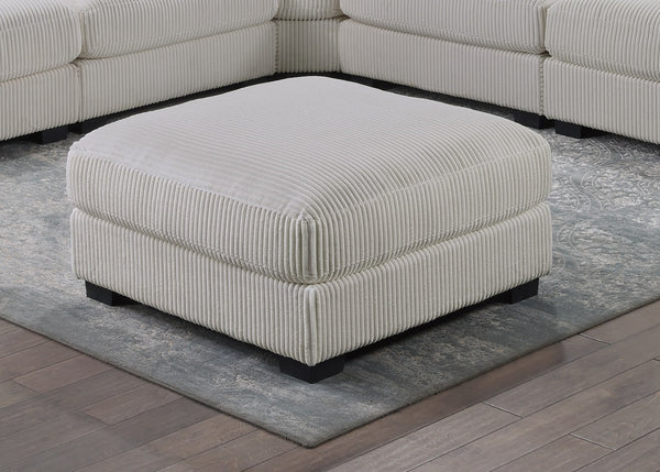 English Elm Living Modular Corduroy Ottoman Beige — Soft Wide-Welt Cushion, Compact Low-Leg Cocktail Seat B011P182989