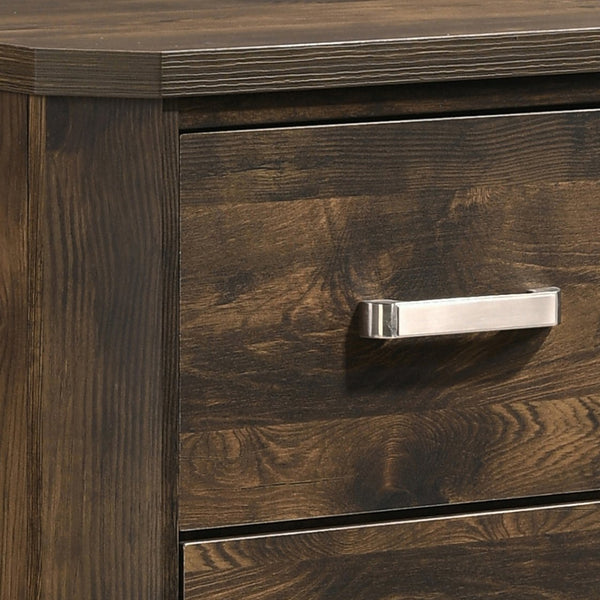 English Elm Rustic Transitional Walnut Nightstand with 2 Smooth-Glide Drawers, Safety Stops & Ample Bedside Storage B062P181320