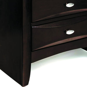 English Elm Espresso Two-Drawer Nightstand with Top Tray Storage, Romantic Bedroom Accent, Spacious Drawers for Essentials B062P181312