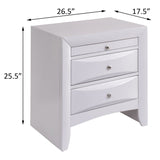 English Elm White Nightstand With 2 Drawers