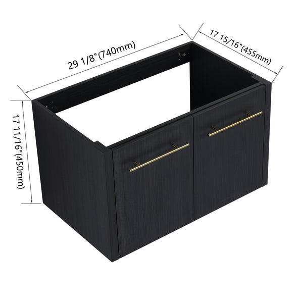 English Elm 30 30 Inch Wall-mounted Bathroom Vanity Cabinet Only – Eco Plywood, Scratch & Water-Resistant Melamine, Soft-Close Doors, Modern Design, BVB09130BCT W999P174659